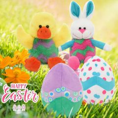 12" Easter Eggs Filled with Bunny Rabbit Stuffed Animals Toy