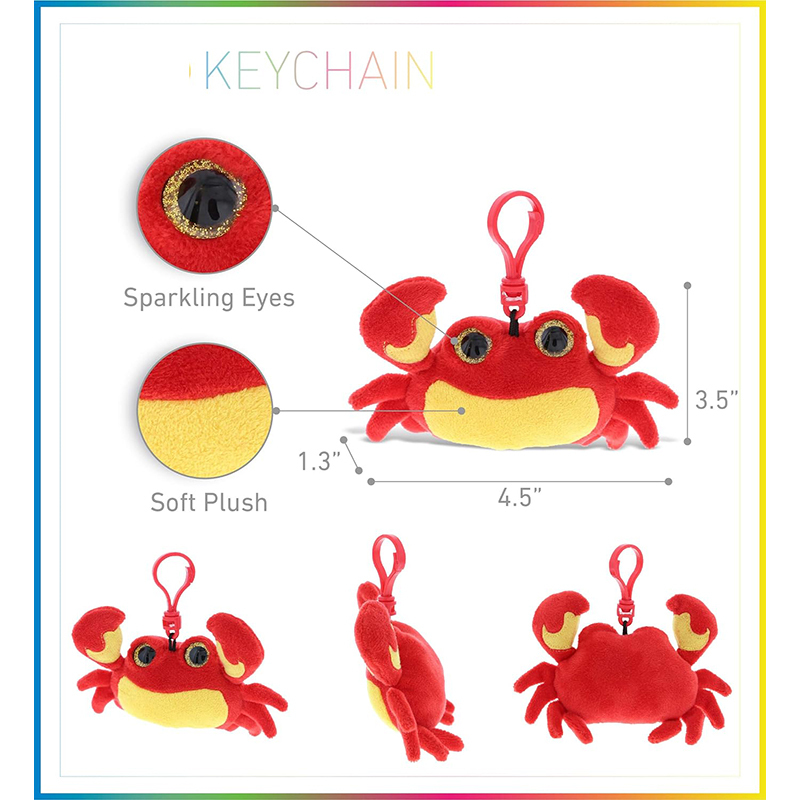 Crab Plush Big Eyes Keychain Stuffed Animal