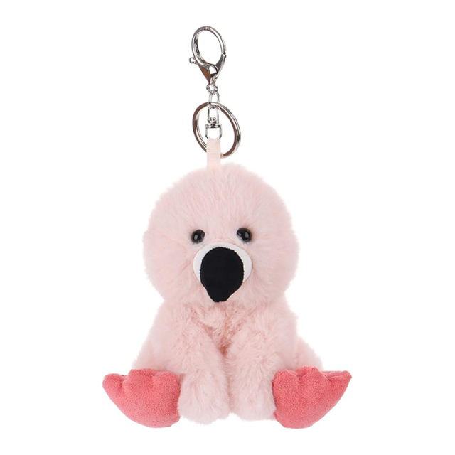 Pink Flamingo Stuffed Animal Soft Keychain for Kids Bag, Purse, Backpack