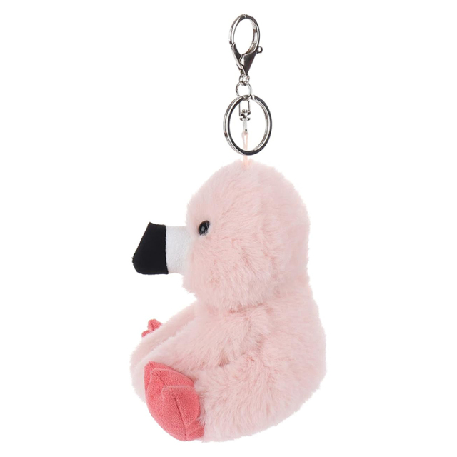 Pink Flamingo Stuffed Animal Soft Keychain for Kids Bag, Purse, Backpack