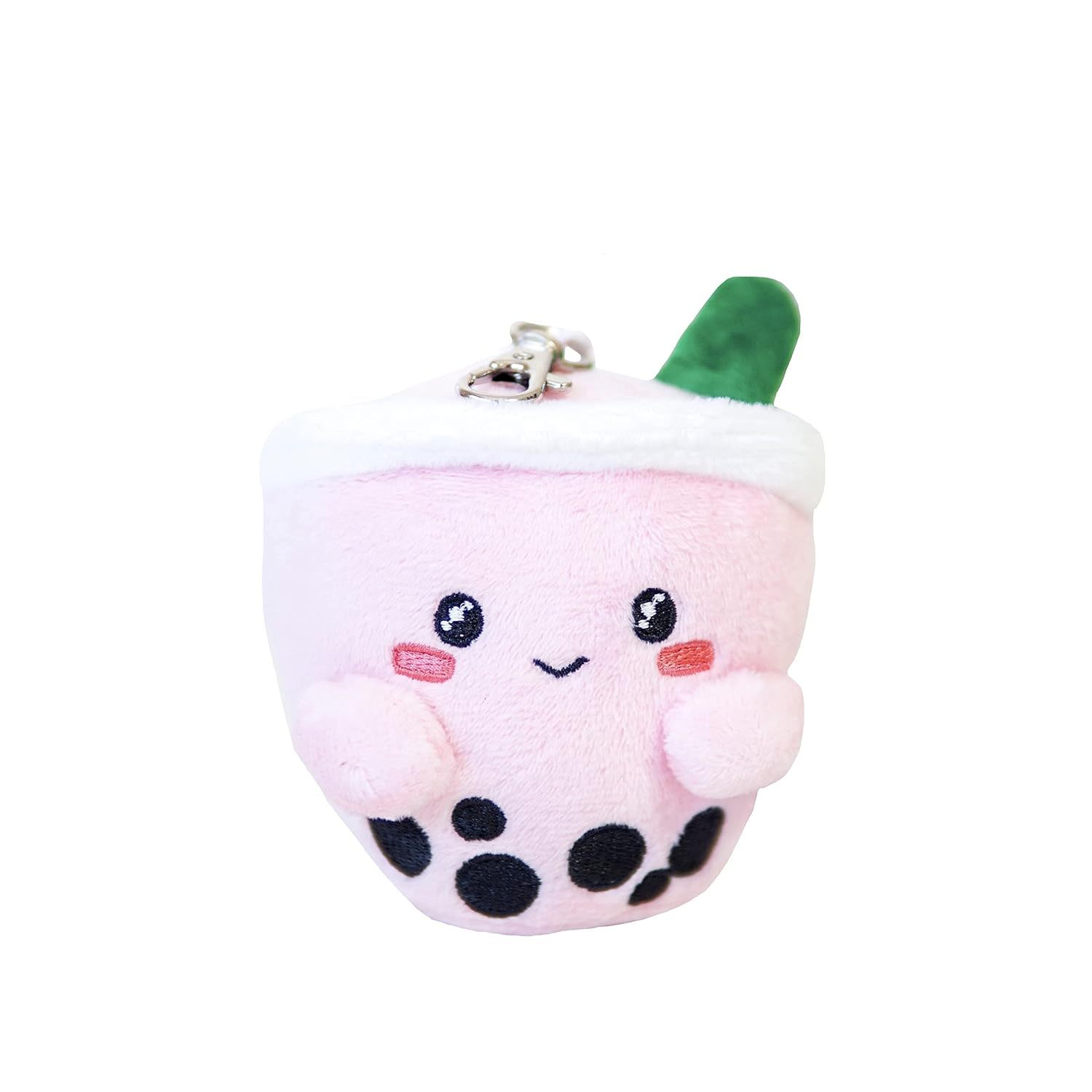 Milk Tea Plush Keychain 5" (Pink) Soft Cute Design for Wallet Backpack Purse