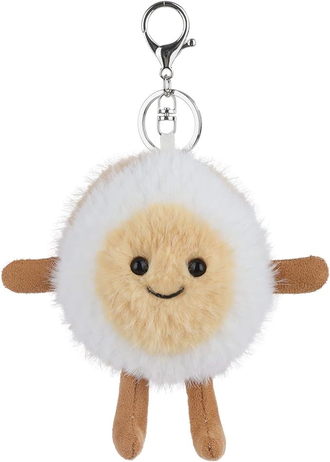 Tea Egg Stuffed Food Soft Keychain for Kids Bag, Purse, Backpack
