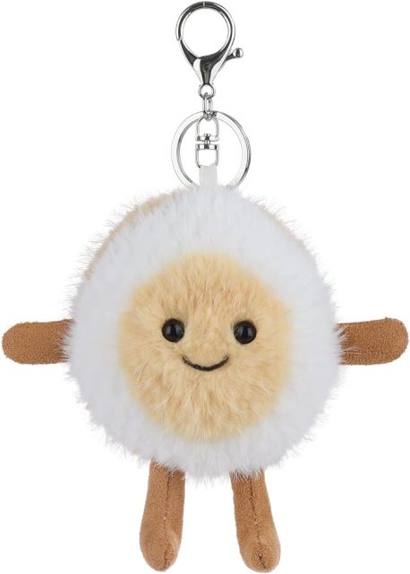 Tea Egg Stuffed Food Soft Keychain for Kids Bag, Purse, Backpack