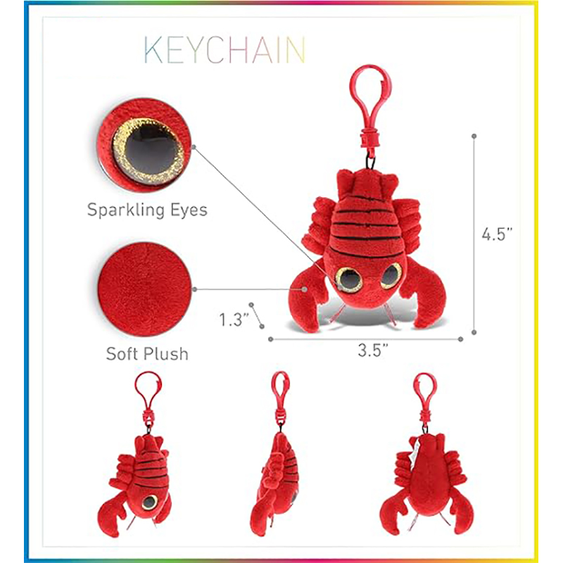 Red Lobster Plush Big Eyes Keychain Stuffed Animal