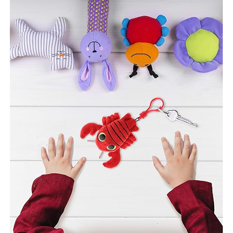 Red Lobster Plush Big Eyes Keychain Stuffed Animal
