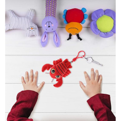 Red Lobster Plush Big Eyes Keychain Stuffed Animal