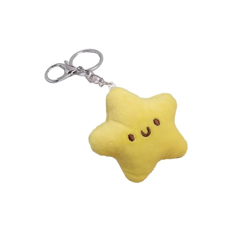 Yellow Plush Star Car Keychain Backpack Accessories
