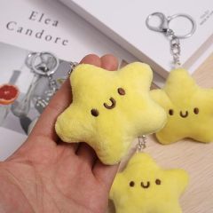 Yellow Plush Star Car Keychain Backpack Accessories