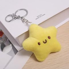 Yellow Plush Star Car Keychain Backpack Accessories