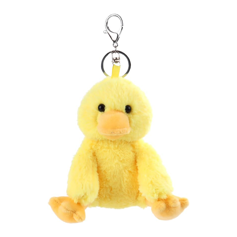 Yellow Duck Stuffed Animal Soft Plush Keychain for Kids Bag, Purse, Backpack, Handbag (6 Inches)