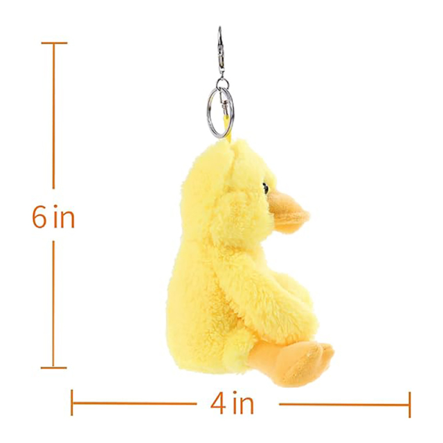 Yellow Duck Stuffed Animal Soft Plush Keychain for Kids Bag, Purse, Backpack, Handbag (6 Inches)