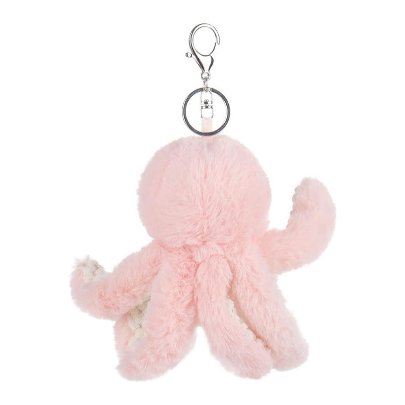 6.5" Pink Octopus Stuffed Animal Soft Plush Keychain for Kids Bag, Purse, Backpack