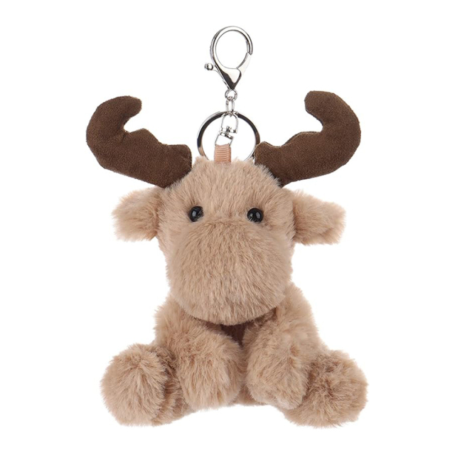 6" Reindeer Stuffed Animal Soft Plush Keychain for Kids Bag, Purse, Backpack