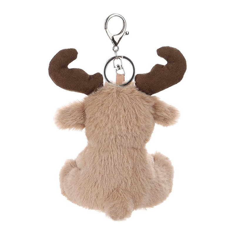 6" Reindeer Stuffed Animal Soft Plush Keychain for Kids Bag, Purse, Backpack