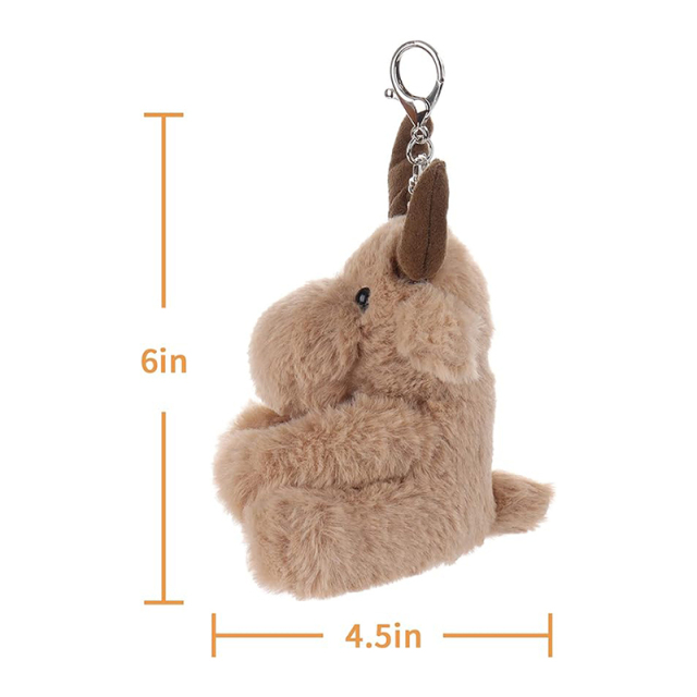6" Reindeer Stuffed Animal Soft Plush Keychain for Kids Bag, Purse, Backpack