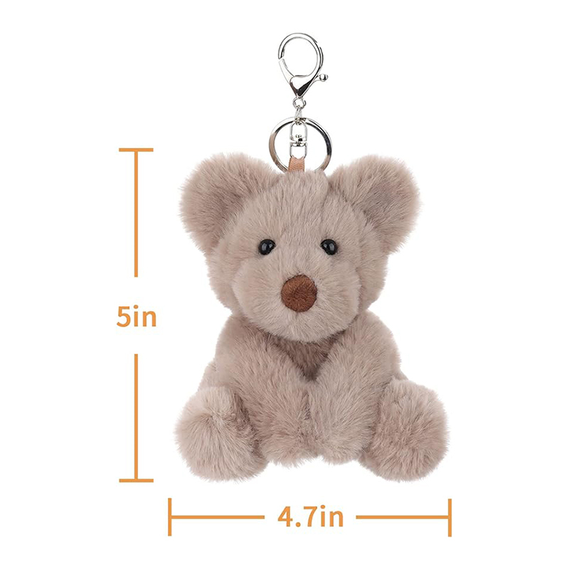 5" Brown Teddy Bear Stuffed Animal Soft Plush Keychain for Kids Bag, Purse, Backpack