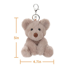 5" Brown Teddy Bear Stuffed Animal Soft Plush Keychain for Kids Bag, Purse, Backpack