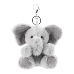 6" Gray Elephant Stuffed Animal Soft Keychain for Kids Bag, Purse, Backpack