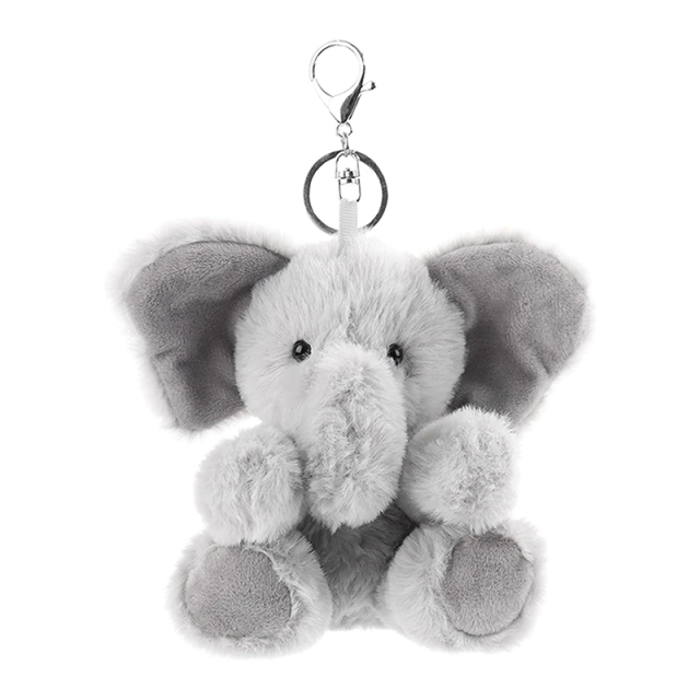 6" Gray Elephant Stuffed Animal Soft Keychain for Kids Bag, Purse, Backpack