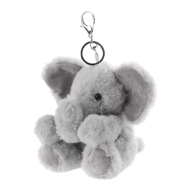 6" Gray Elephant Stuffed Animal Soft Keychain for Kids Bag, Purse, Backpack