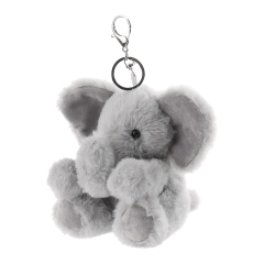 6" Gray Elephant Stuffed Animal Soft Keychain for Kids Bag, Purse, Backpack