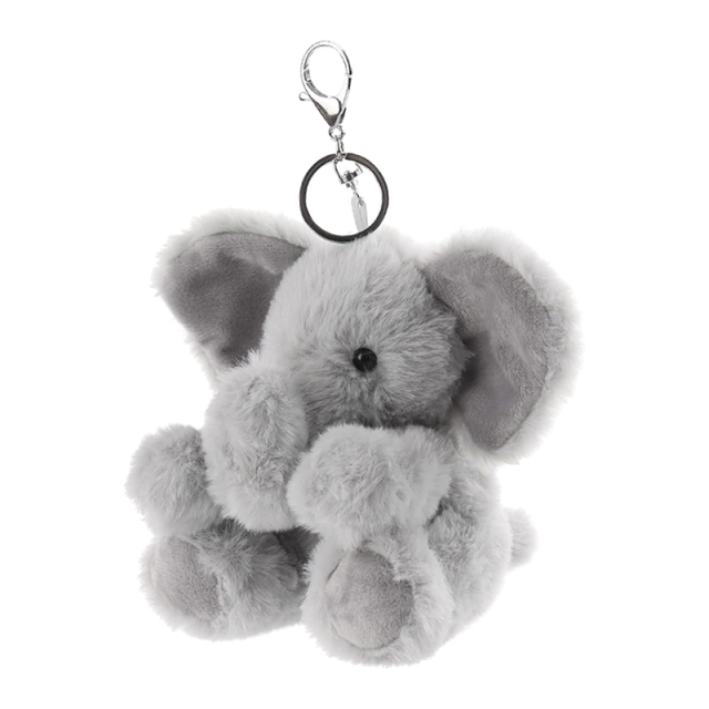 6" Gray Elephant Stuffed Animal Soft Keychain for Kids Bag, Purse, Backpack