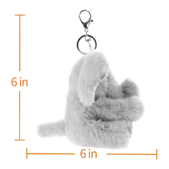6" Gray Elephant Stuffed Animal Soft Keychain for Kids Bag, Purse, Backpack