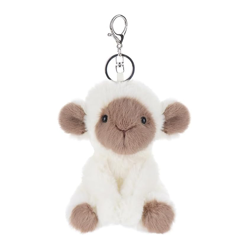 5.1" White Sheep Lamb Stuffed Animal Soft Keychain for Kids Bag, Purse, Backpack