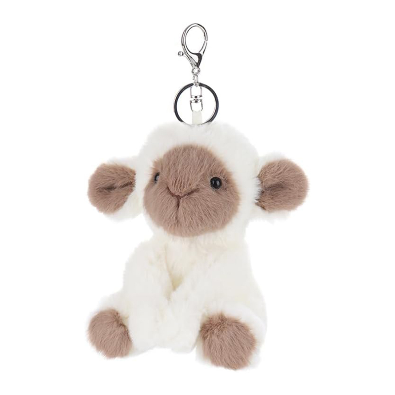 5.1" White Sheep Lamb Stuffed Animal Soft Keychain for Kids Bag, Purse, Backpack