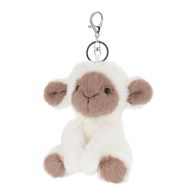 5.1" White Sheep Lamb Stuffed Animal Soft Keychain for Kids Bag, Purse, Backpack