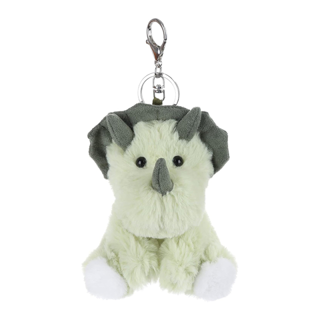 5.1" Green Triceratops Stuffed Animal Soft Keychain for Kids Bag, Purse, Backpack