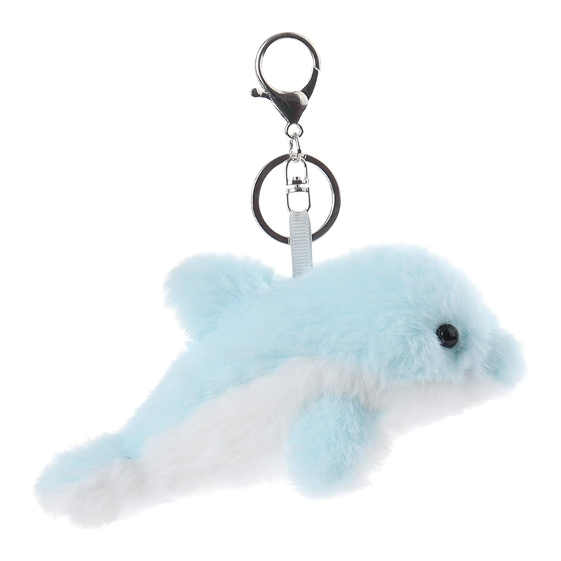 Blue Dolphin Stuffed Animal Soft Keychain for Kids Bag, Purse, Backpack