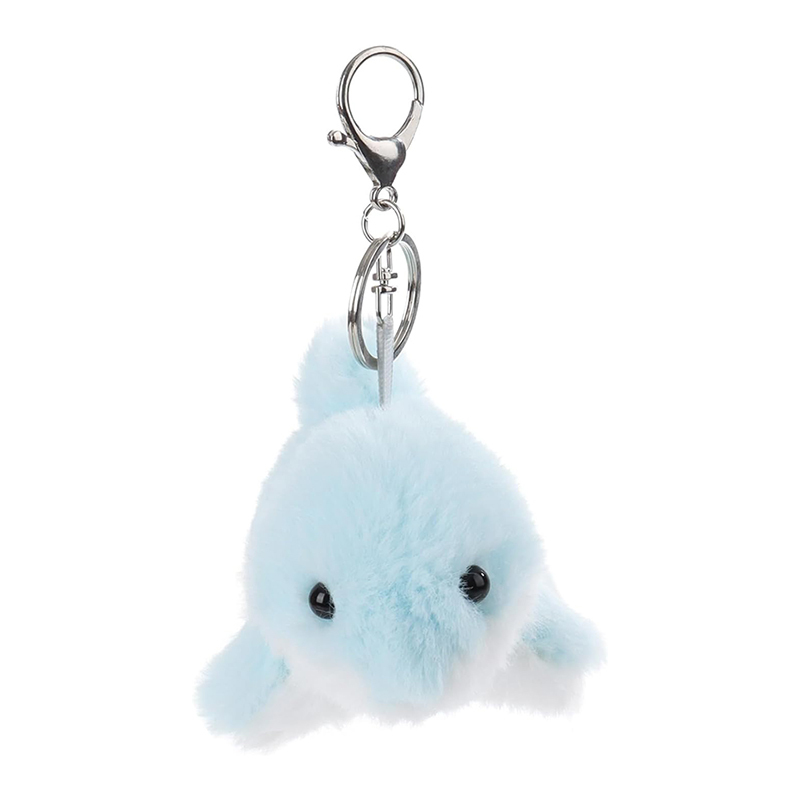 Blue Dolphin Stuffed Animal Soft Keychain for Kids Bag, Purse, Backpack