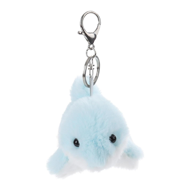 Blue Dolphin Stuffed Animal Soft Keychain for Kids Bag, Purse, Backpack
