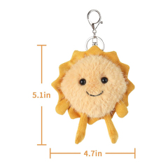 Sun Animal Plush Keychain for Kids Bag, Purse, Backpack, Handbag (5 Inches)