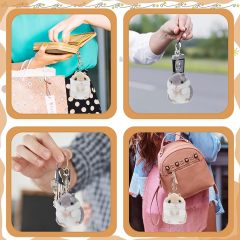 Set of 2 Cute Hamster Plush Keychain Stuffed Animals Keyring Charm Handbag Pendant