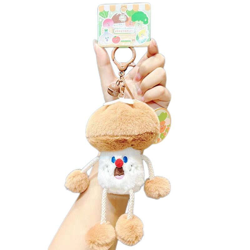 Mushroom Plush Pendant Soft Keychain for Kids Bag, Purse, Backpack