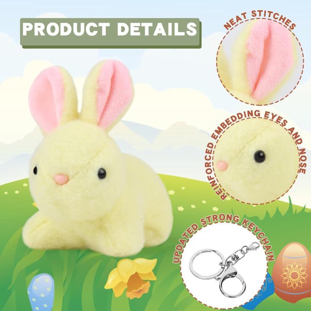 2 pcs Small Stuffed Rabbit Animals 4.8" Cute Bunny Plush Toy