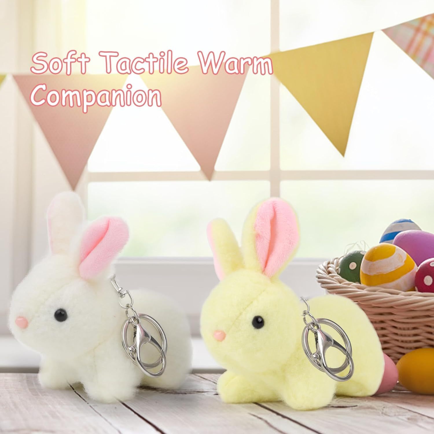 2 pcs Small Stuffed Rabbit Animals 4.8" Cute Bunny Plush Toy