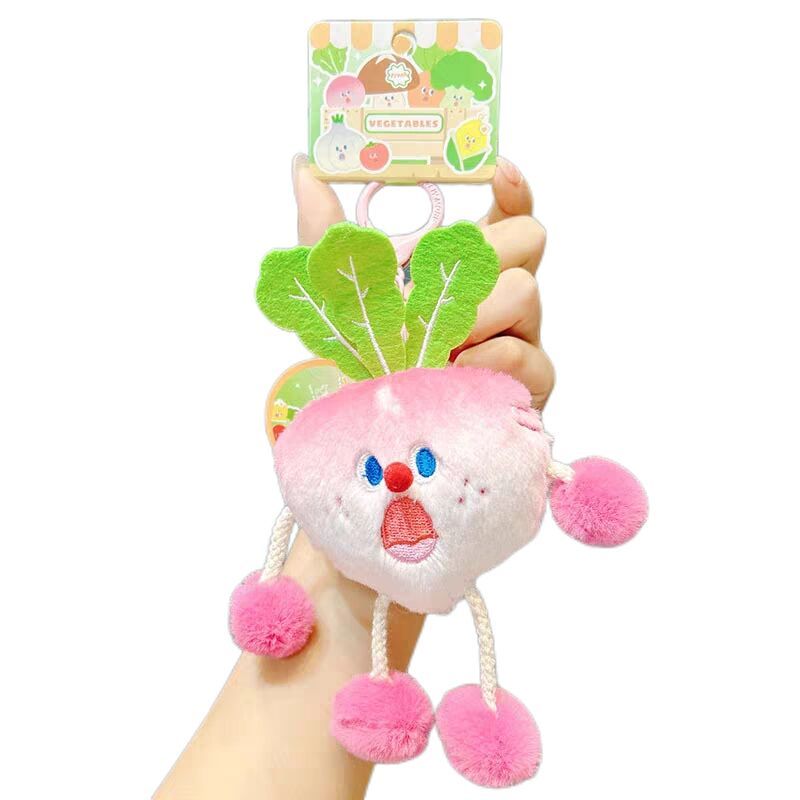 Radish Plush Pendant Soft Keychain for Kids Bag, Purse, Backpack