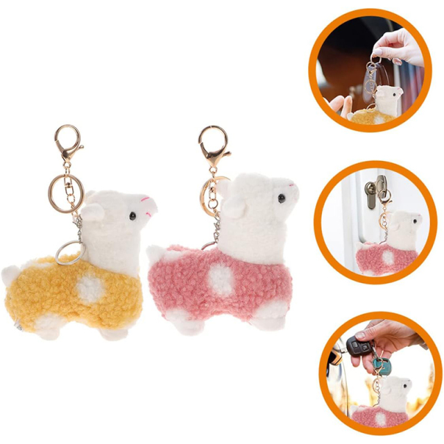 Novelty Key Chain Fluffy Camel Keychains Plush Key Ring