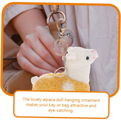 Novelty Key Chain Fluffy Camel Keychains Plush Key Ring