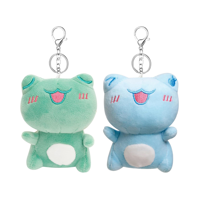 2 PACK Small Stuffed Animals 4.3 Inch Frog Plush Animal Toy Keychain