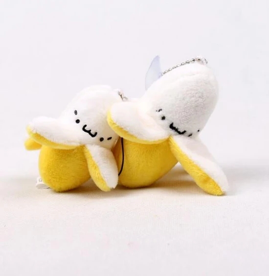 6CM Little Yellow Banana Plush Stuffed Toy Key Chain