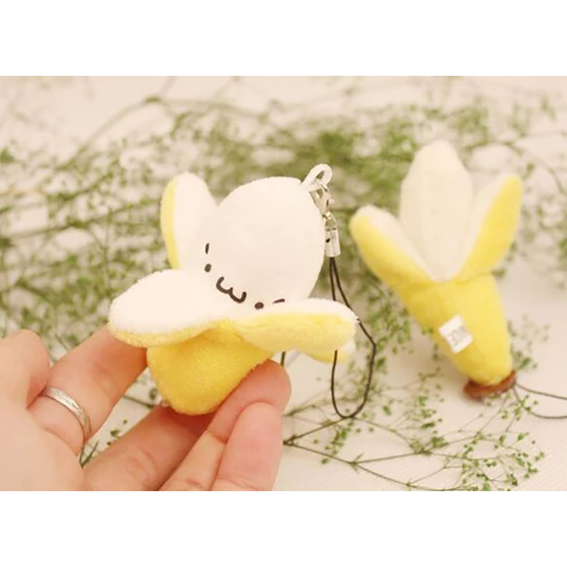 6CM Little Yellow Banana Plush Stuffed Toy Key Chain