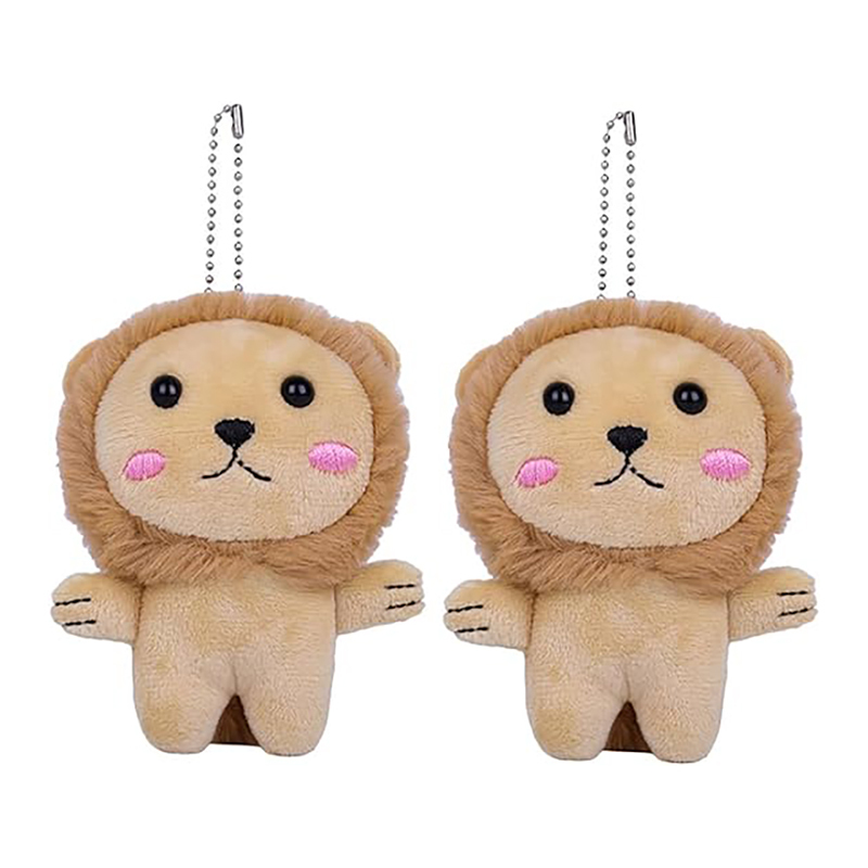 2pcs Little Lion Pendant Stuffed Animals Keychain
