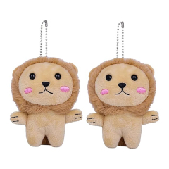 2pcs Little Lion Pendant Stuffed Animals Keychain
