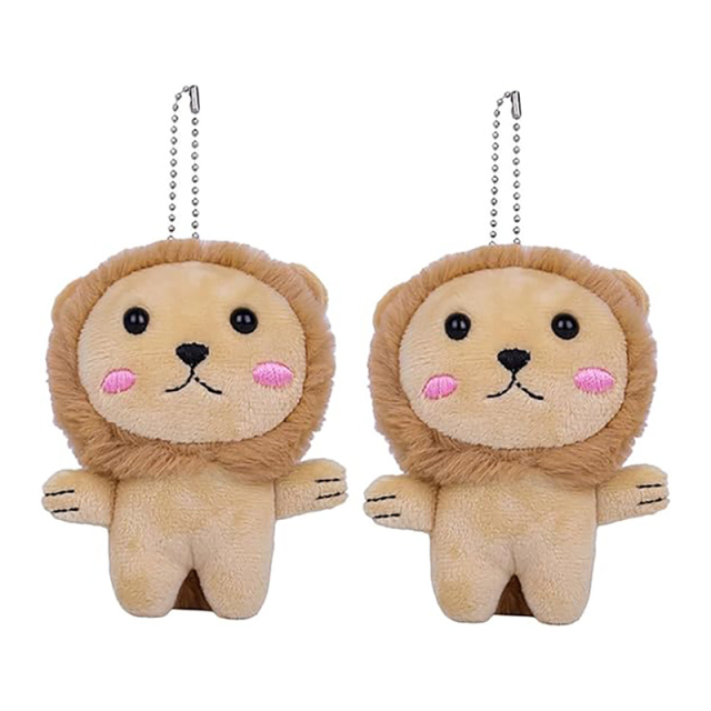 2pcs Little Lion Pendant Stuffed Animals Keychain