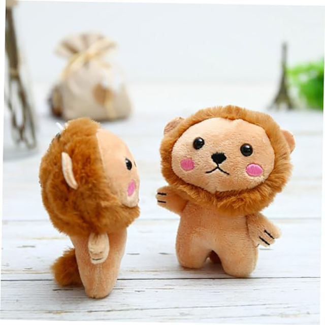 2pcs Little Lion Pendant Stuffed Animals Keychain