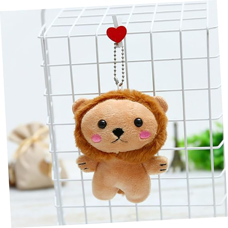 2pcs Little Lion Pendant Stuffed Animals Keychain